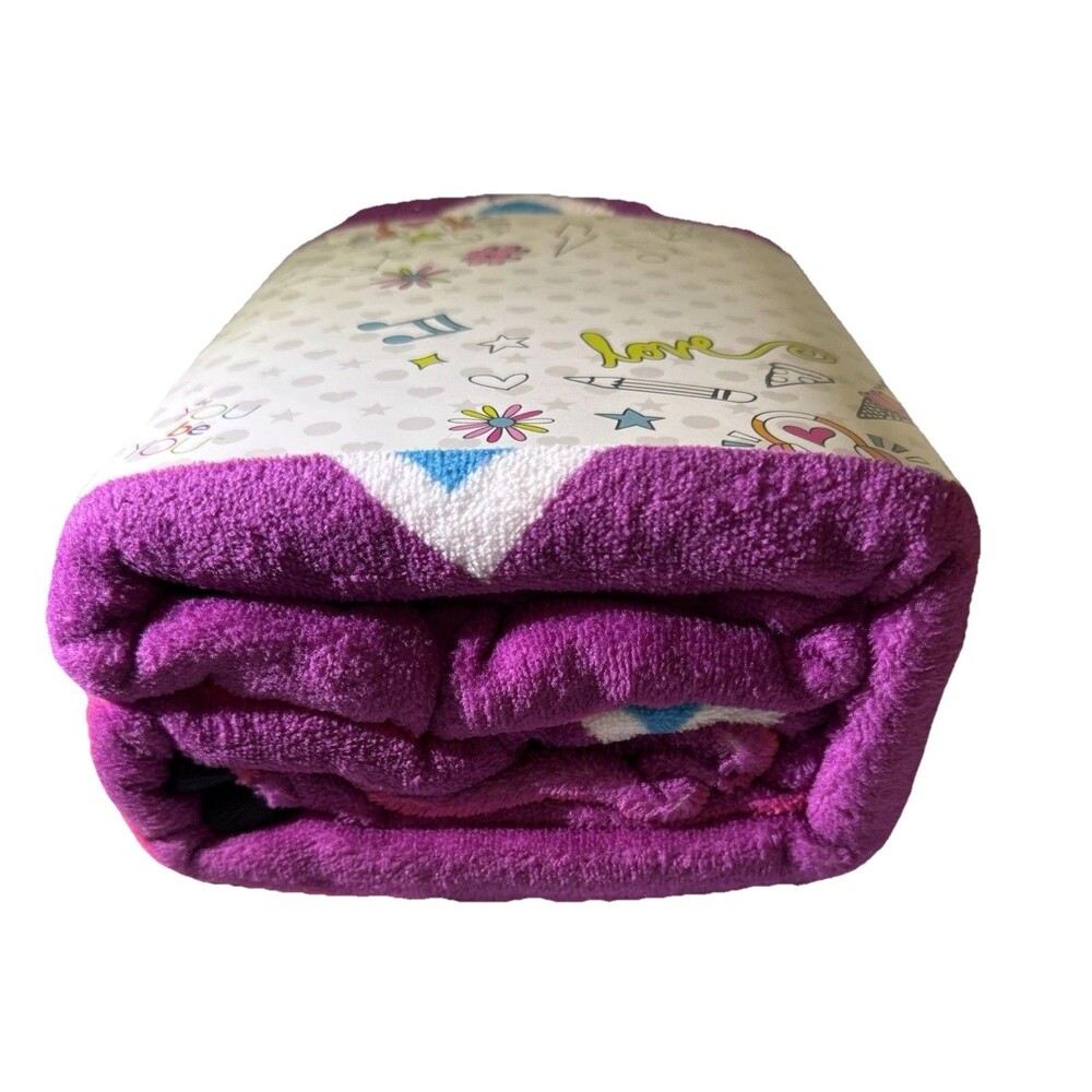 Little Miss Matched BeYOUtiful Throw Blanket NEW Soft Purple Girls Comfy Cute